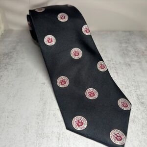 VTG Harvard Silk Tie Black College Classics New York Club Monogram Ivy League